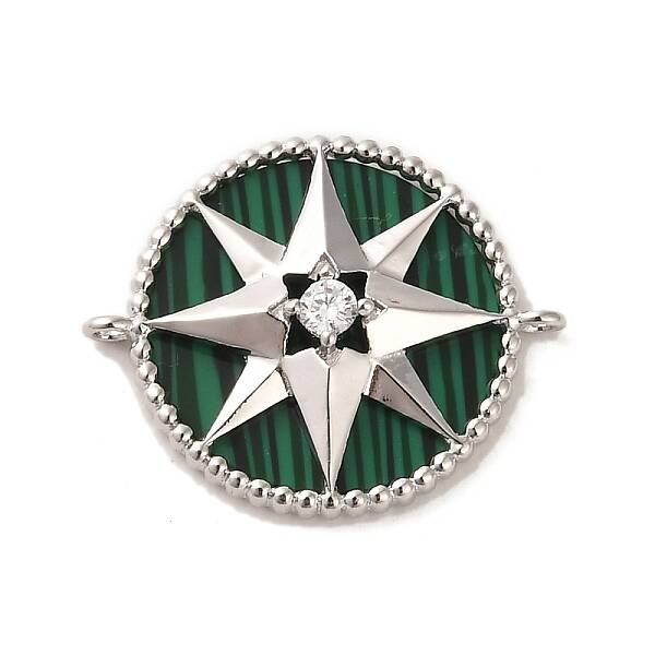 Synthetic Malachite Connector Charms