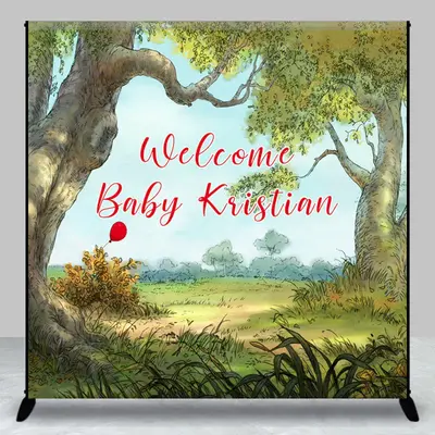 Forest Welcome Baby Custom Name Baby Shower Backdrop