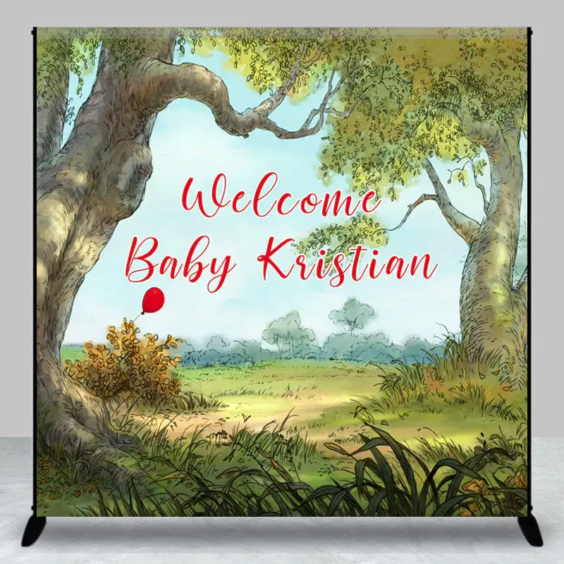 Forest Welcome Baby Custom Name Baby Shower Backdrop