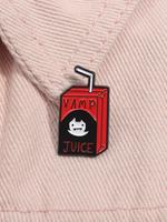 Cartoon Cat & Milk Bottle Design Brooch, Creative Alloy Badge, Clothes Accessories for Men & Women, Enamel Pin Suitable for B...