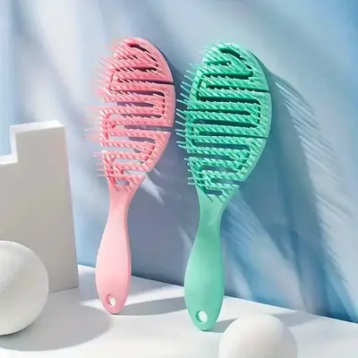 Hair Detangling Brush, 2 Counts Hair Detailing Comb, Scalp Massage Comb, Curly Hair Detangling & Styling Tool, Trending Produ...