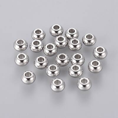 Tarnish Resistant Rondelle 304 Stainless Steel Beads