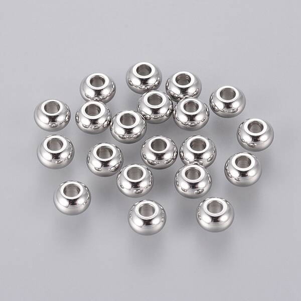 Tarnish Resistant Rondelle 304 Stainless Steel Beads