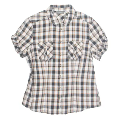 YESSICA Womens Printed Shirt Grey Collared Check S