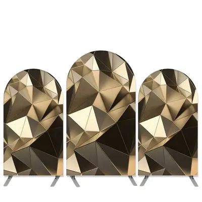 Aperturee 3D Stereo Gold Theme Birthday Party Arch Backdrop Kit | Round Arch Backdrop Cover | Diy Chiara Backdrop Cover | Cir...