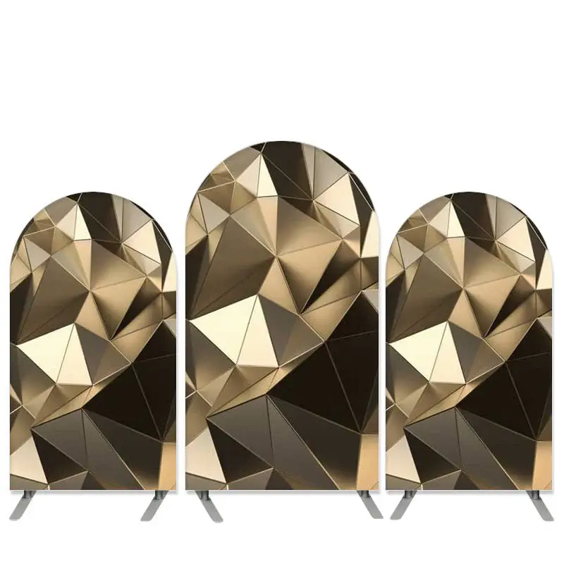 Aperturee 3D Stereo Gold Theme Birthday Party Arch Backdrop Kit | Round Arch Backdrop Cover | Diy Chiara Backdrop Cover | Cir...