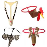 BoomBoom House  Gift Reindeer Mankini Men Thong Underwear with Bells for White Elephant Exchange Gifts Valentines Day
