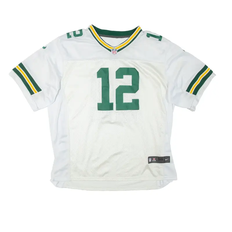 NFL Green Bay Packers Mens Jersey White USA V-Neck 2XL