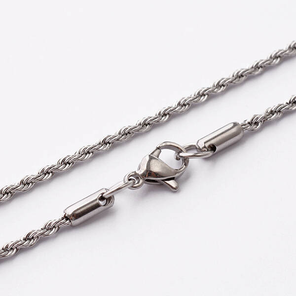 Tarnish Resistant 304 Stainless Steel Rope Chain Necklaces