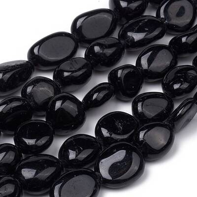 Natural Black Tourmaline Beads Strands