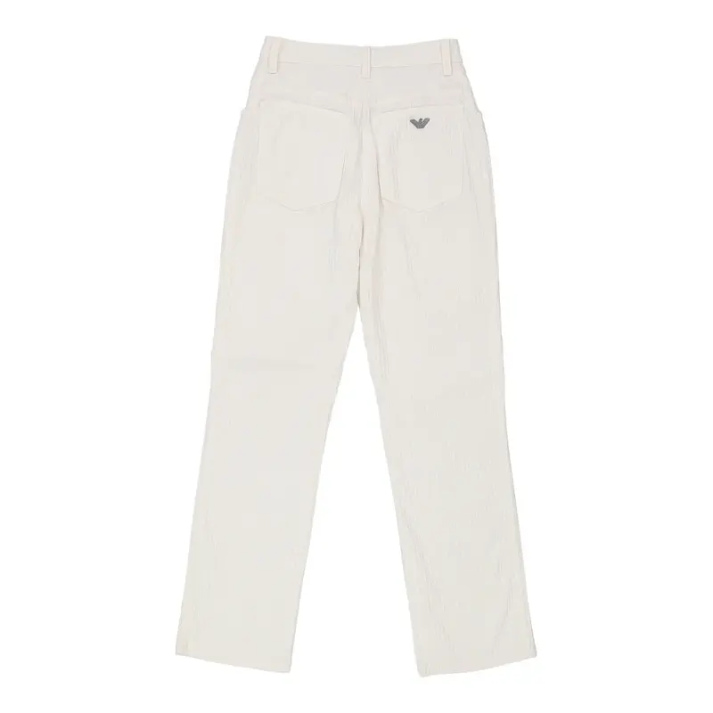 Armani Jeans Trousers - 24W UK 6 White Cotton Blend | Size: UK 6