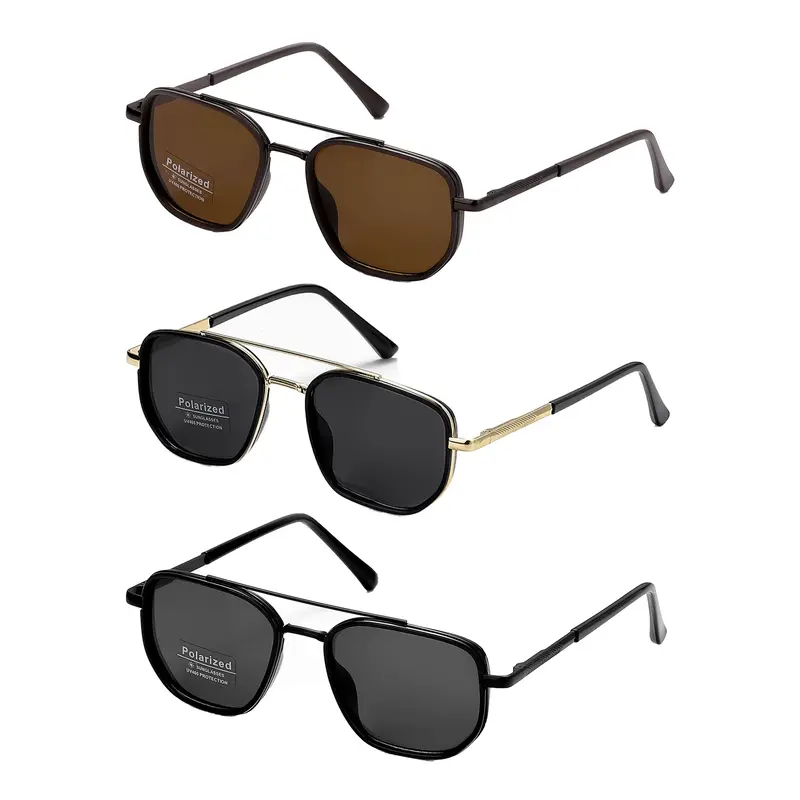 Back to school Sunglasses for Travel USE, Fashion Fall/Summer 2025 Geometric Frame Double Beam Sun Protection Glasses Trends,...