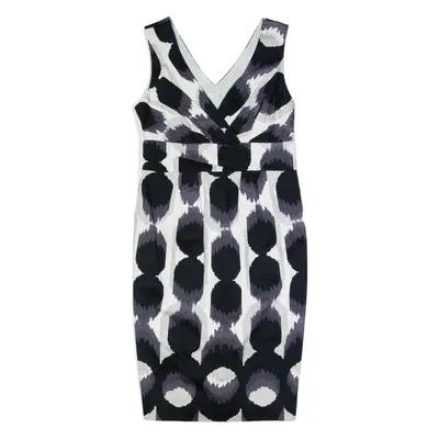 BODEN Womens Pencil Dress White Spotted Sleeveless Knee Length UK 10
