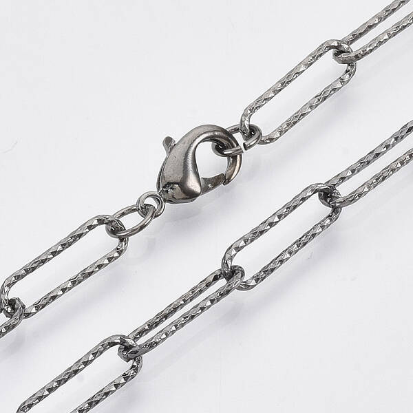 Brass Textured Paperclip Chain Necklace Making