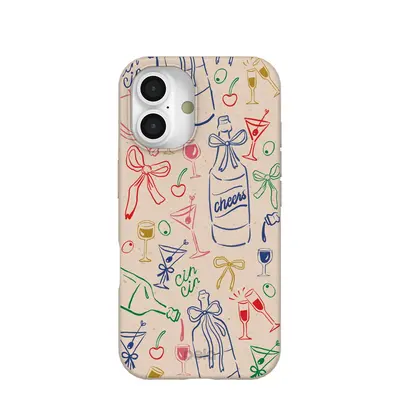 Seashell Midnight Toast iPhone 16 Case