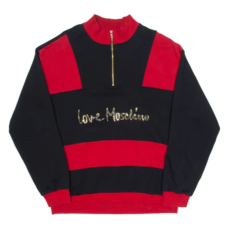 LOVE MOSCHINO Mens Sweatshirt Black 1/4 Zip M