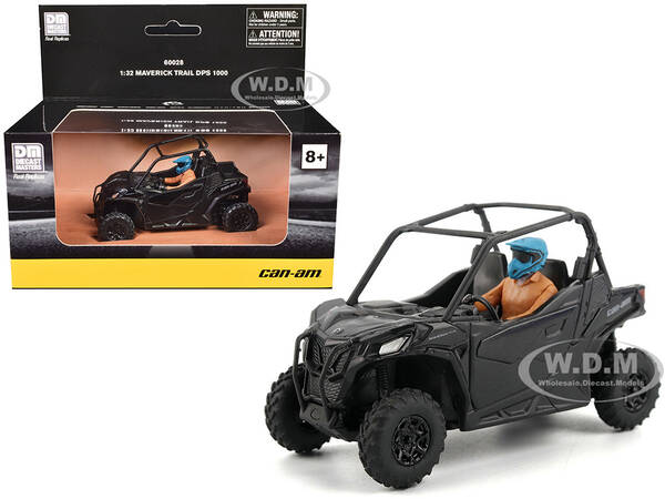 Can-Am Maverick Trail DPS 1000 Matt Black with Driver Figure 1/32 Diecast Model by BRP Models