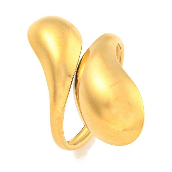 Ion Plating(IP) Teardrop 304 Stainless Steel Open Cuff Finger Rings for Women