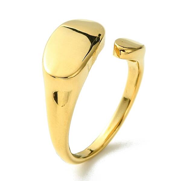 Ion Plating(IP) 304 Stainless Steel Oval Open Cuff Ring