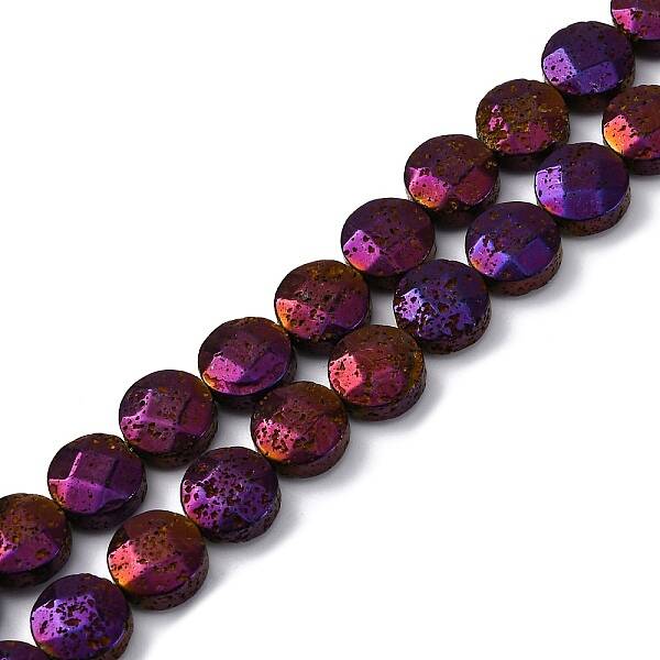 Electroplated Natural Lava Rock Beads Strands