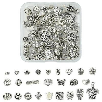 100Pcs 25 Styles Tibetan Style Alloy Beads