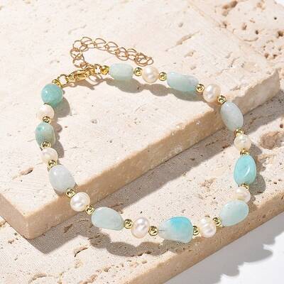 Natural Amazonite Beaded Bracelets