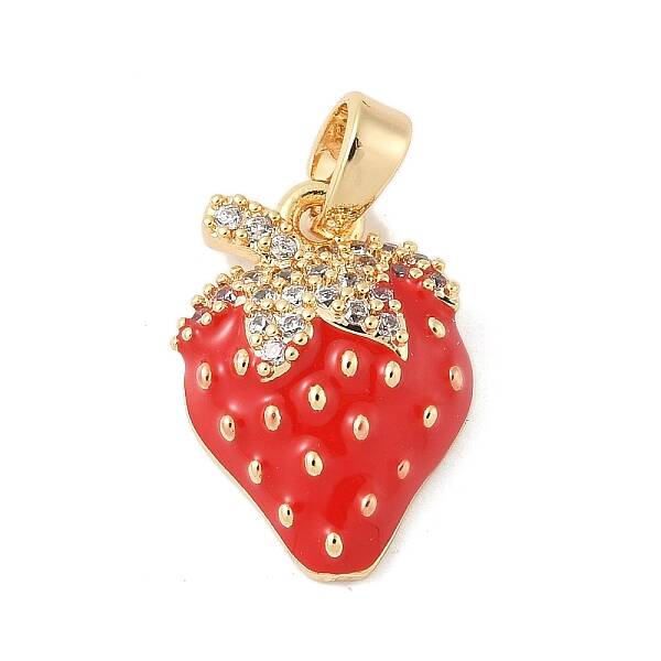 Brass Micro Pave Cubic Zirconia Enamel Pendants