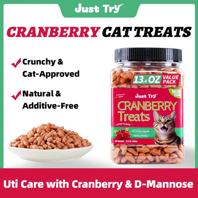 13.4 OZ Cat Treats Urinary Tract Health Supplement Cranberry and D-Mannose for Kidney Bladder and UT Support Salmon Flavor Cr...