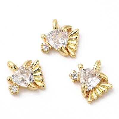 Rack Plating Brass Micro Pave Cubic Zirconia Pendants