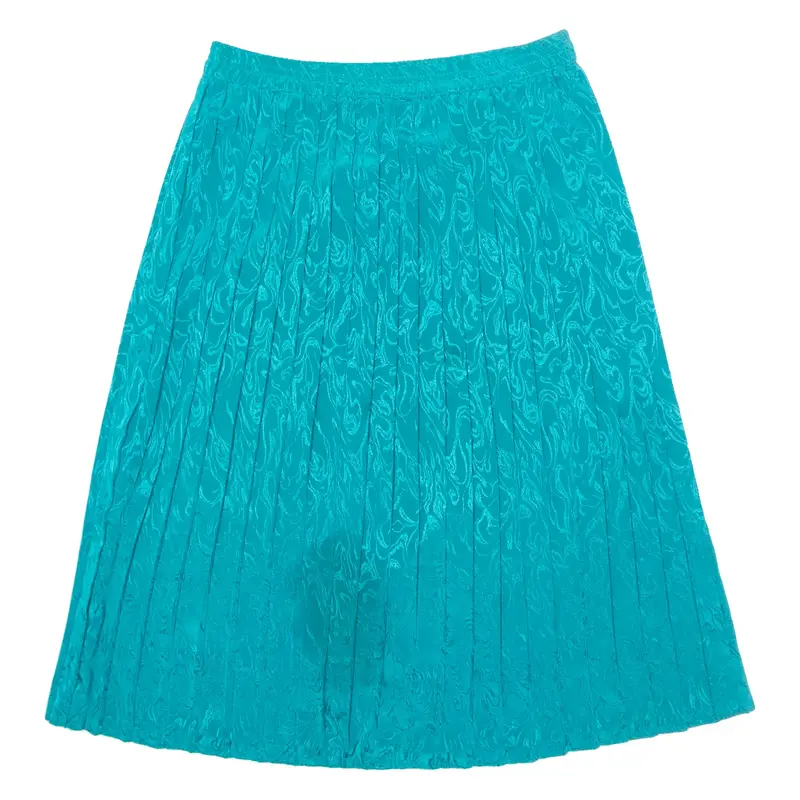 Womens Pleated Skirt Blue Midi M