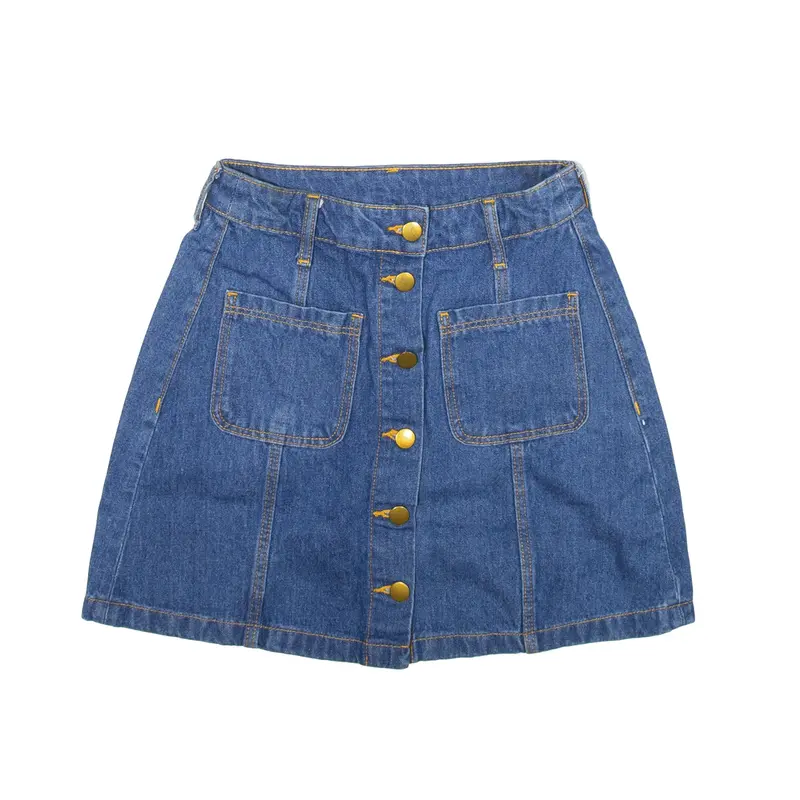 DIVIDED Short A-Line Skirt Blue Denim Womens S