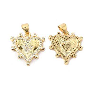 Brass Micro Pave Clear Cubic Zirconia Pendants