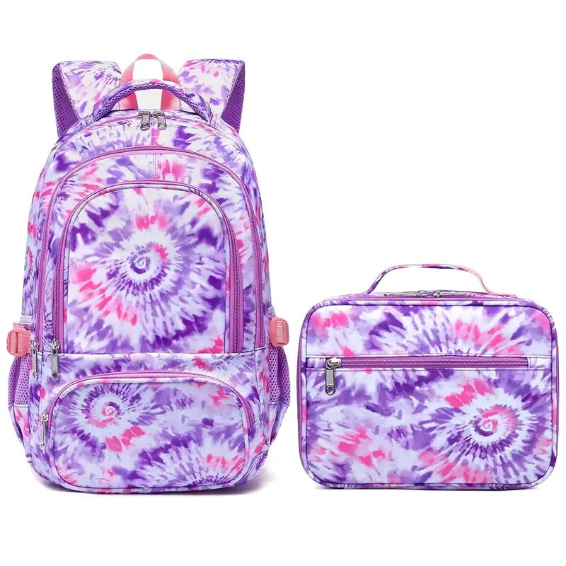 BLUEFAIRY Girls Backpack with Lunch Box Big Kids Bookbag Set Kindergarten Elemenatry Middle Large Child School Bag 17 with ...