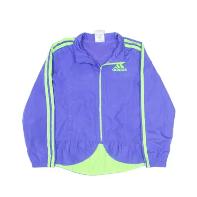 ADIDAS Mesh Lined Frill Track Jacket Purple Girls 6 Years