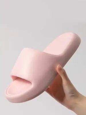 Summer 2024 Women's Fashionable Plain Wide Band Slipper, Casual Slides for Indoor Outdoor Use, Comfort Girl Shoes Footwear