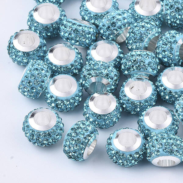 Polymer Clay Rhinestones European Beads