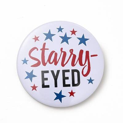 Independence Day Flat Round Tinplate Badge Pins