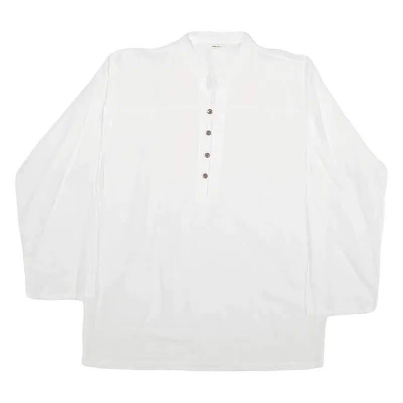 JAMINS Plain Shirt White Long Sleeve Mens M