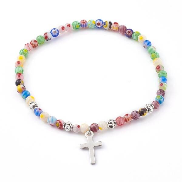 304 Stainless Steel Charm Stretch Bracelets