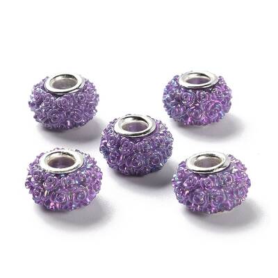 AB Color Resin Rose Flower European Beads