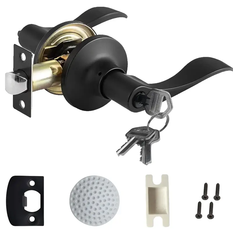 Door Handle with Lock & Key, Heavy Duty Door Handle with Lock & Key, Privacy Door Handle for Home, Door Hardware Accessories