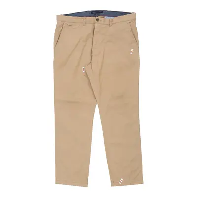 Tommy Hilfiger Slim Fit Trousers - 37W 29L Beige Cotton