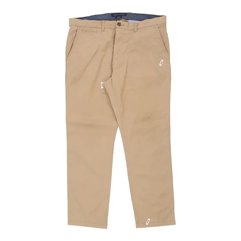 Tommy Hilfiger Slim Fit Trousers - 37W 29L Beige Cotton