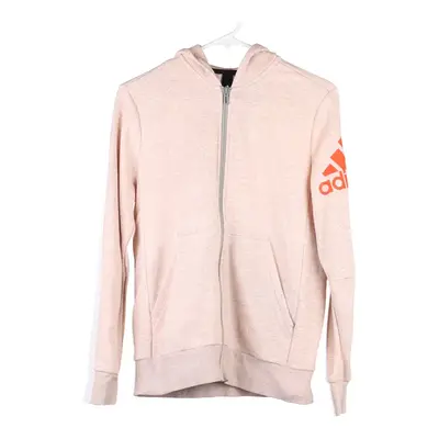 Age 13-14 Adidas Zip Up - Large Pink Cotton Blend