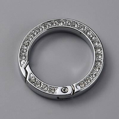 Alloy Crystal Rhinestone Spring Gate Rings