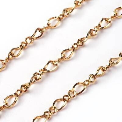 Ion Plating(IP) 304 Stainless Steel Figaro Chains