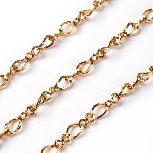 Ion Plating(IP) 304 Stainless Steel Figaro Chains