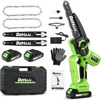 DehanTools Cordless Chainsaw 6/8/12 Inch, 1000W Brushless, Handheld Chain Saw for Trimming Tree Branches, Wood Cutting & Prun...
