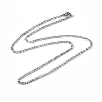 Non-Tarnish 201 Stainless Steel Curb Chain Necklace for Women Men