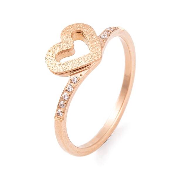 304 Stainless Steel Heart Finger Ring for Women
